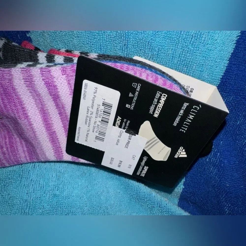 Adidas 6 pair of no show socks womens shoe size 5-10 New with tags B20